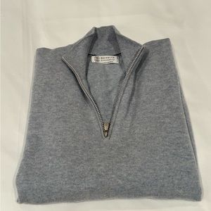 Original Brunello Cucinelli 100% Cashmere Quarter-Zip Sweater